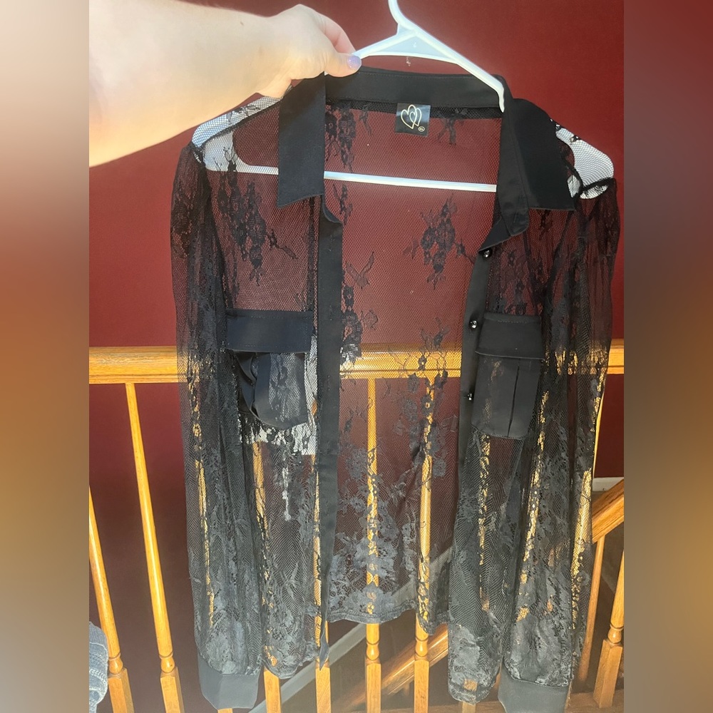 Lace long sleeve shirt